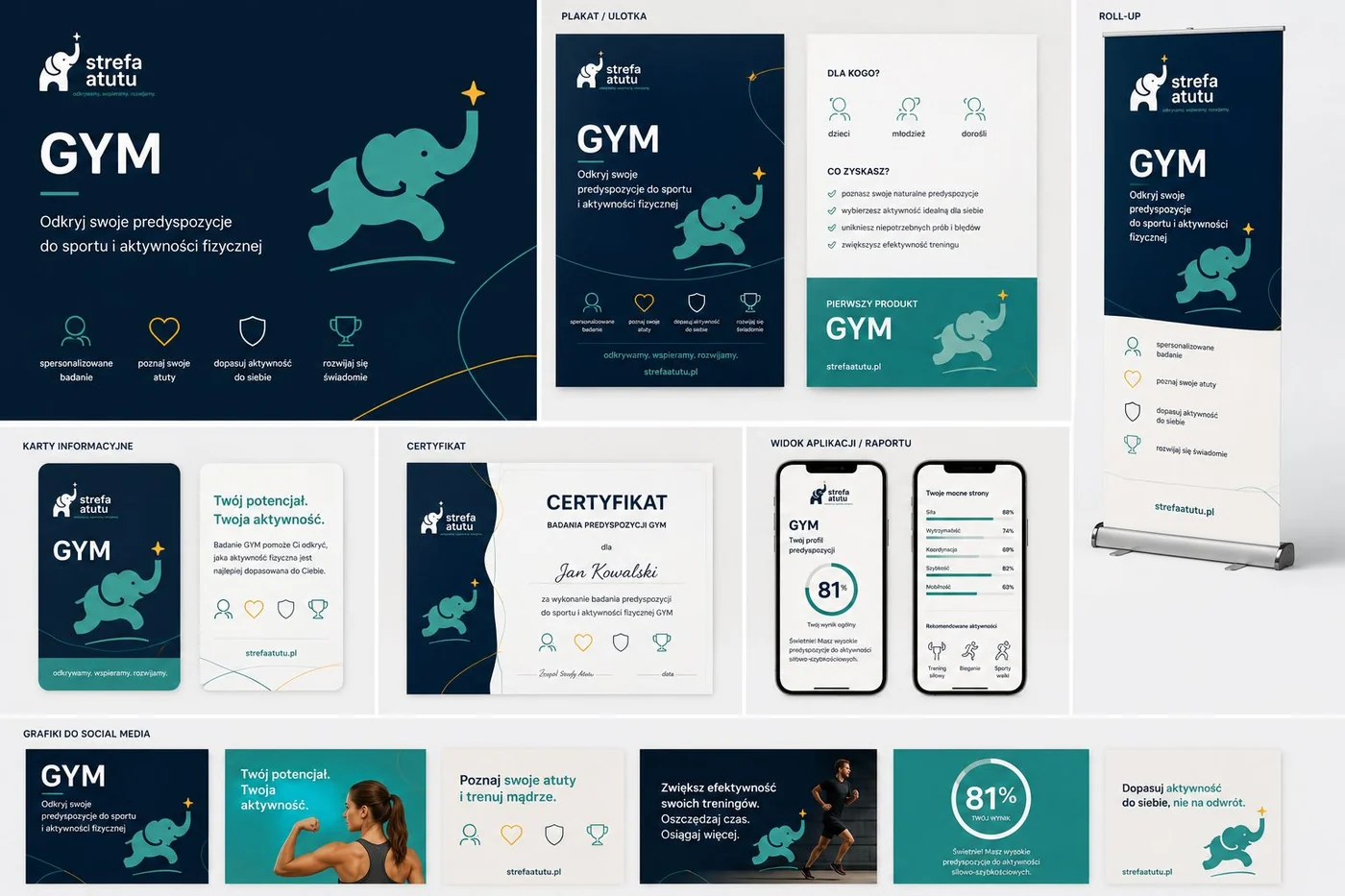 Materiały programu Strefa Atutu GYM: raport, certyfikat i komunikacja wydarzenia